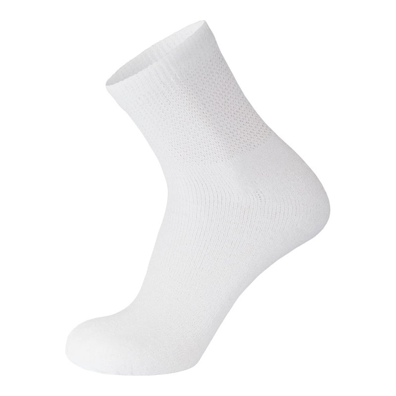 Brooklyn Socks 6 Pack of Mens Diabetic Quarter Length Athletic Sport Ankle Socks King Size (White, 13-16) - Image 4